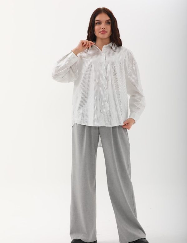 Çizgi Varak Desenli Gömlek