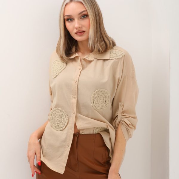 İnci Detaylı Gömlek
