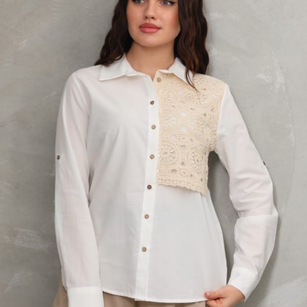 Omuz ve Cebi Taş Detaylı Gömlek